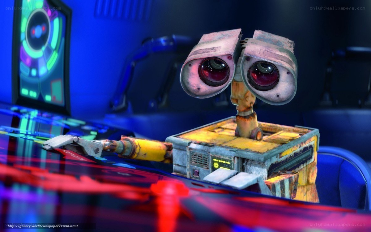 Wall-E in a control room