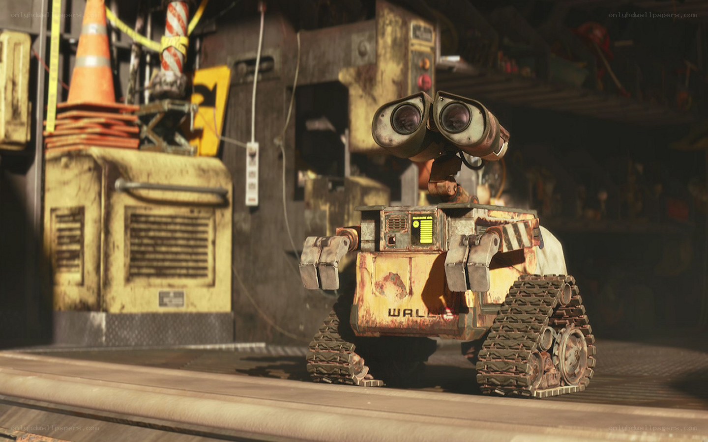 Wall-E in a junkyard