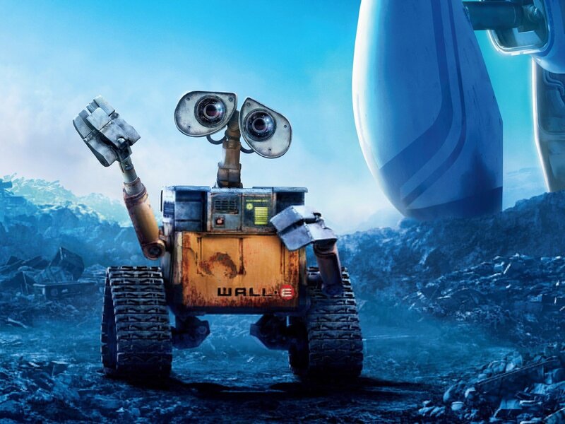 Wall-E in a junkyard