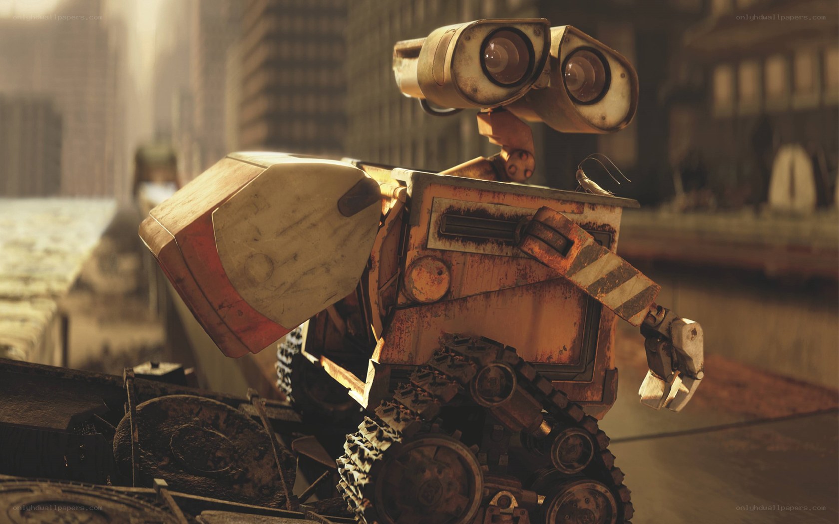 Wall-E in a junkyard