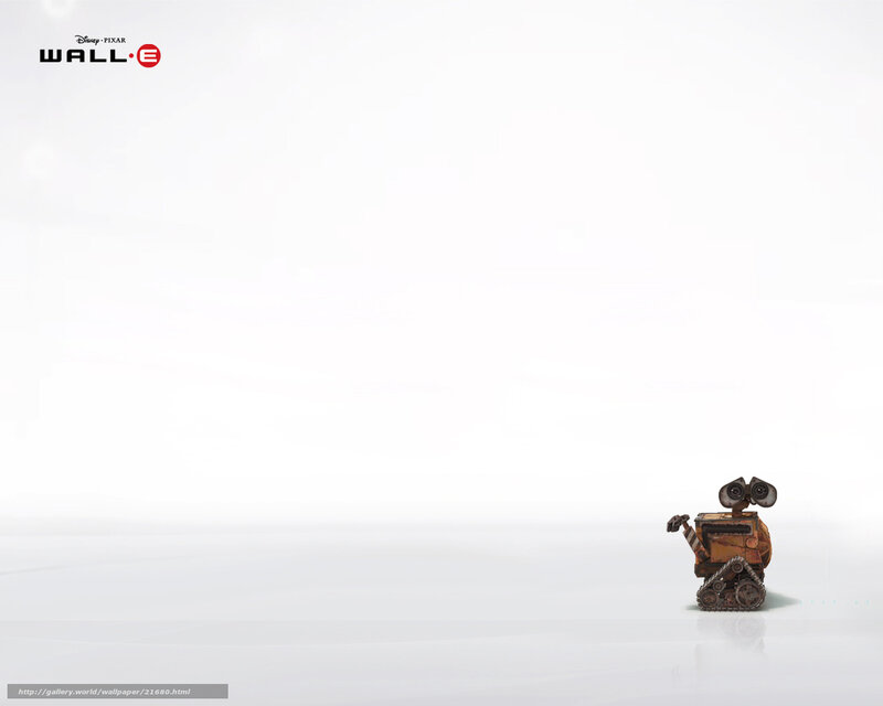 Wall-E in a vast white space