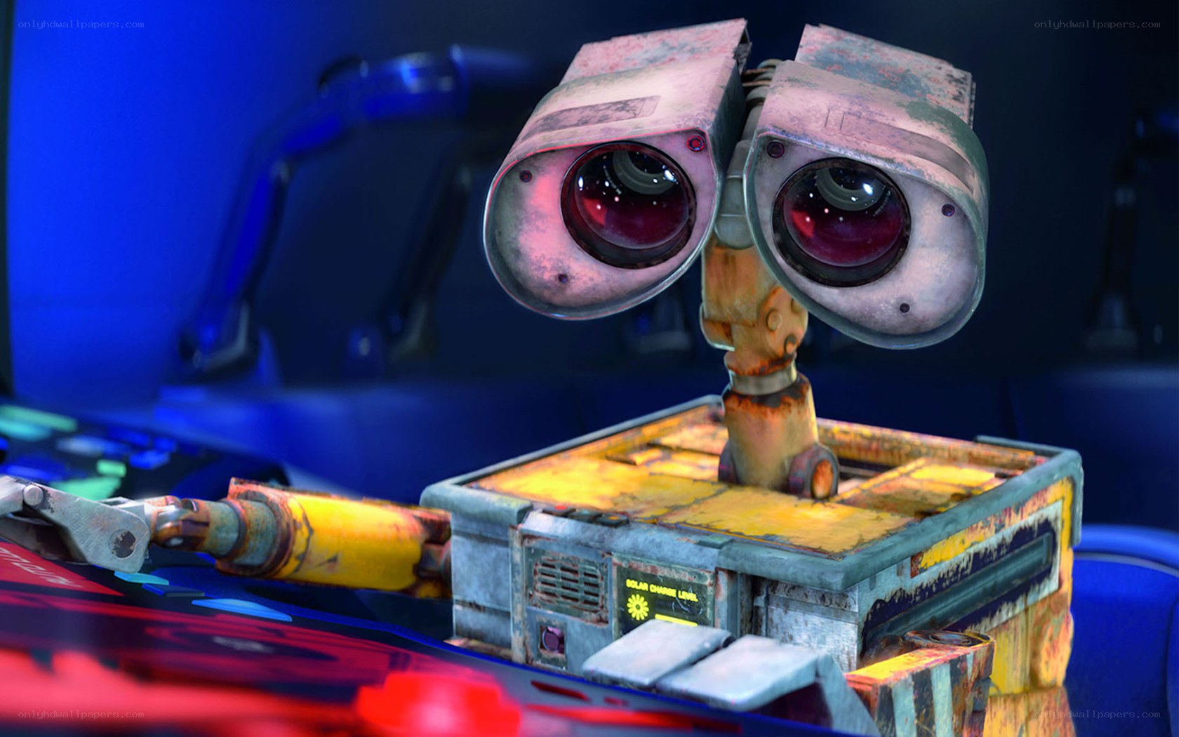 Wall-E robot in a spaceship