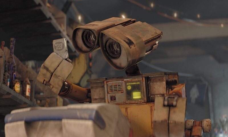 Wall-E robot in junkyard