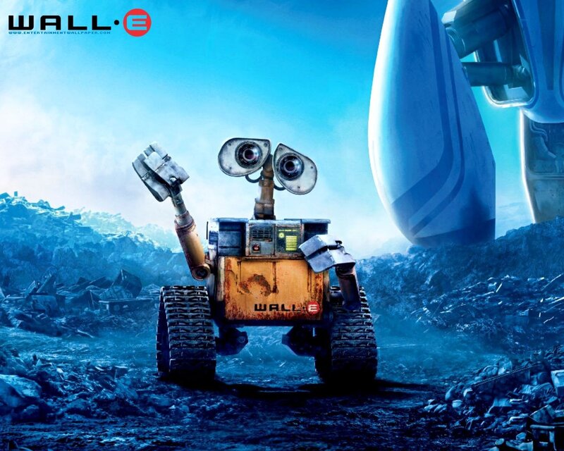 Wall-E robot in junkyard