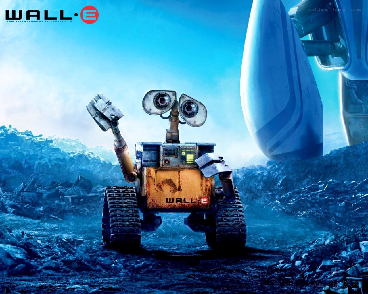 Wall-E robot in junkyard