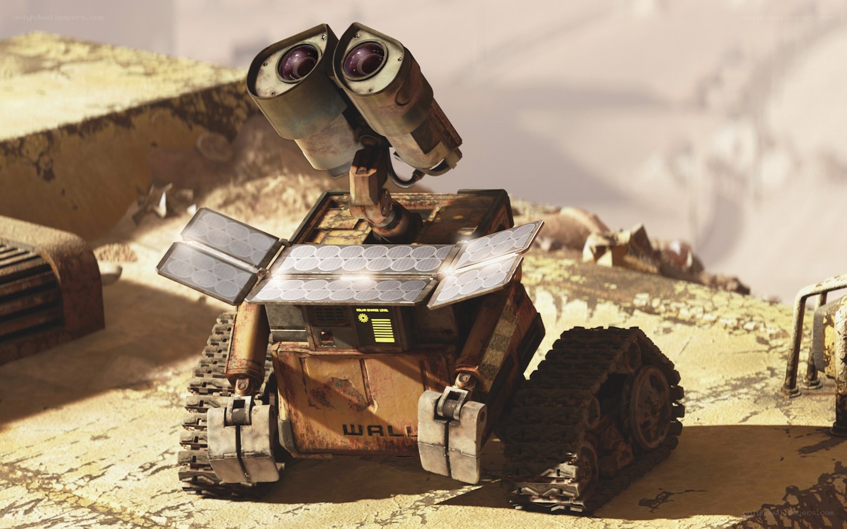 Wall-E robot on a desert planet