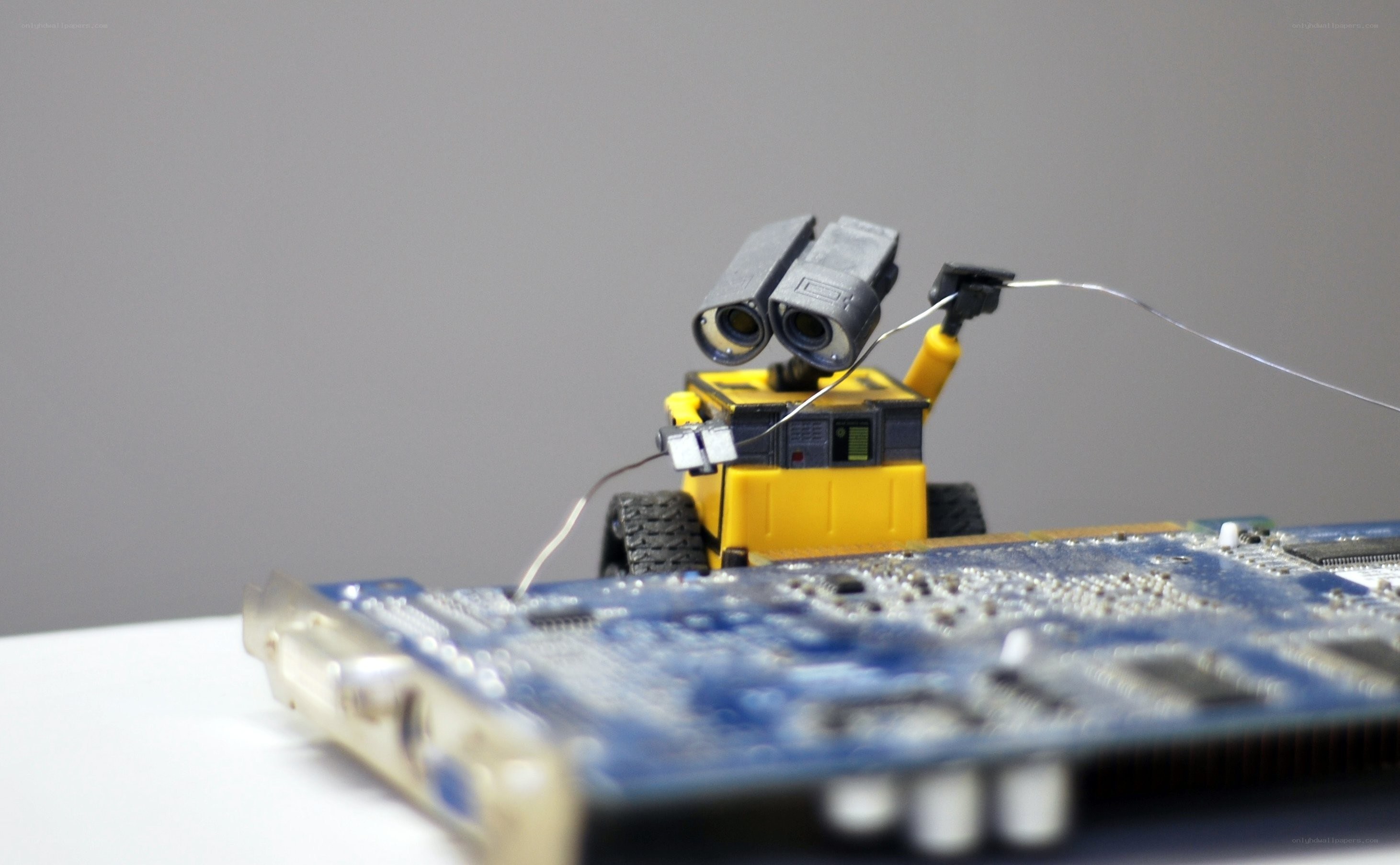 Wall-E robot on circuit board