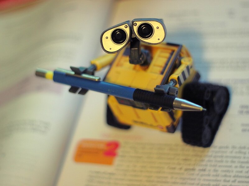 Wall-E toy with pen