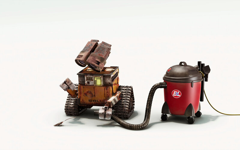 Wall-E with vacuum cleaner