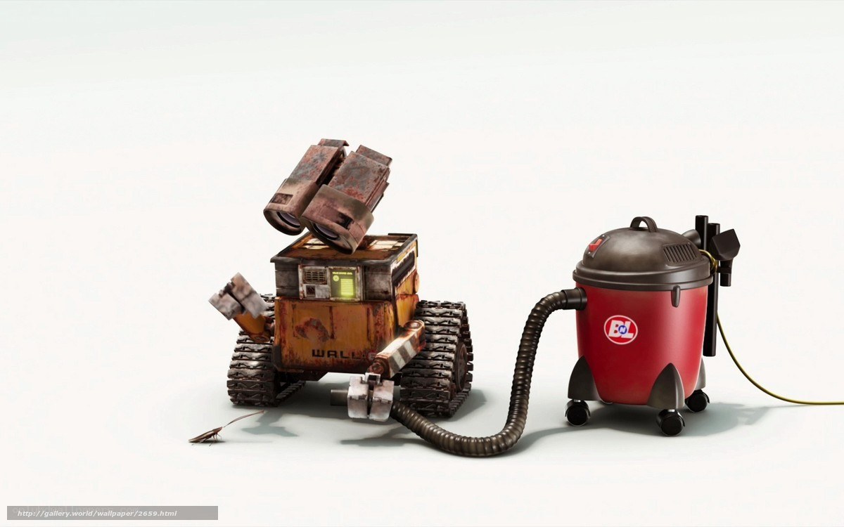 Wall-E with vacuum cleaner