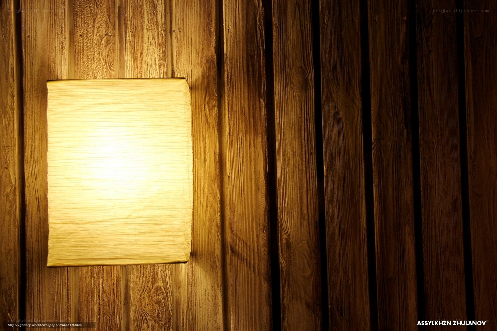 wall lamp on wooden wall