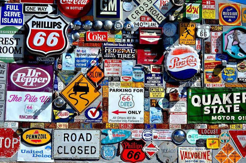 Wall of Vintage Signs