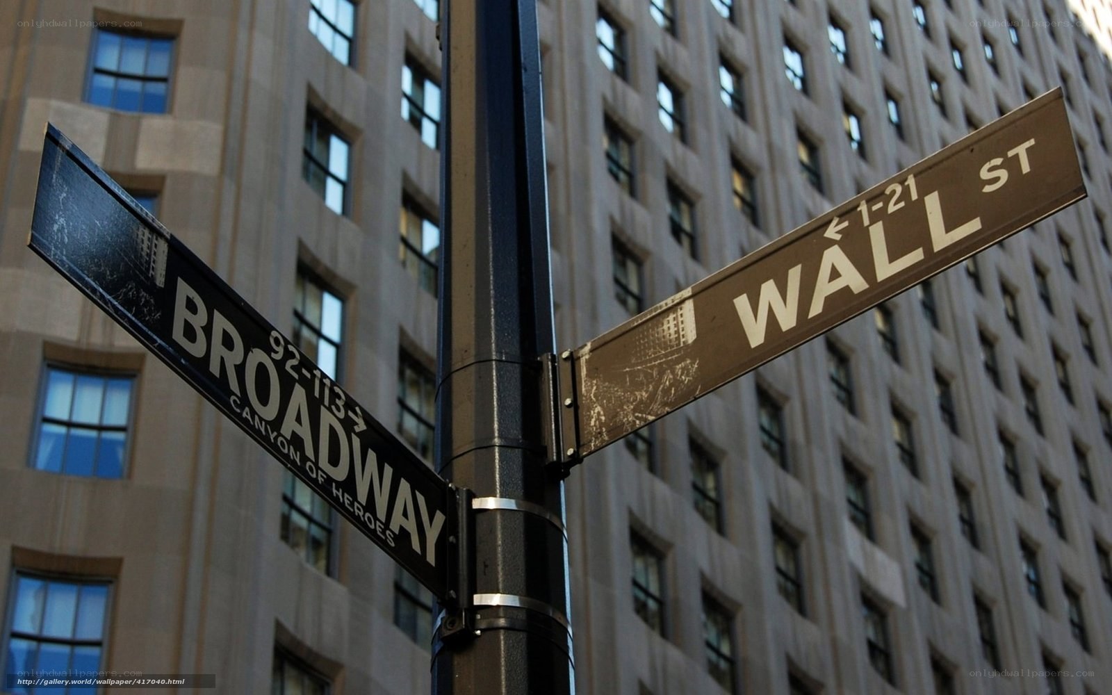 Wall Street and Broadway intersection