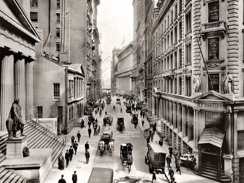 Wall Street in the early 1900s