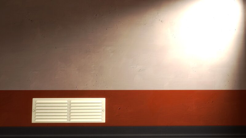 wall vent under bright light