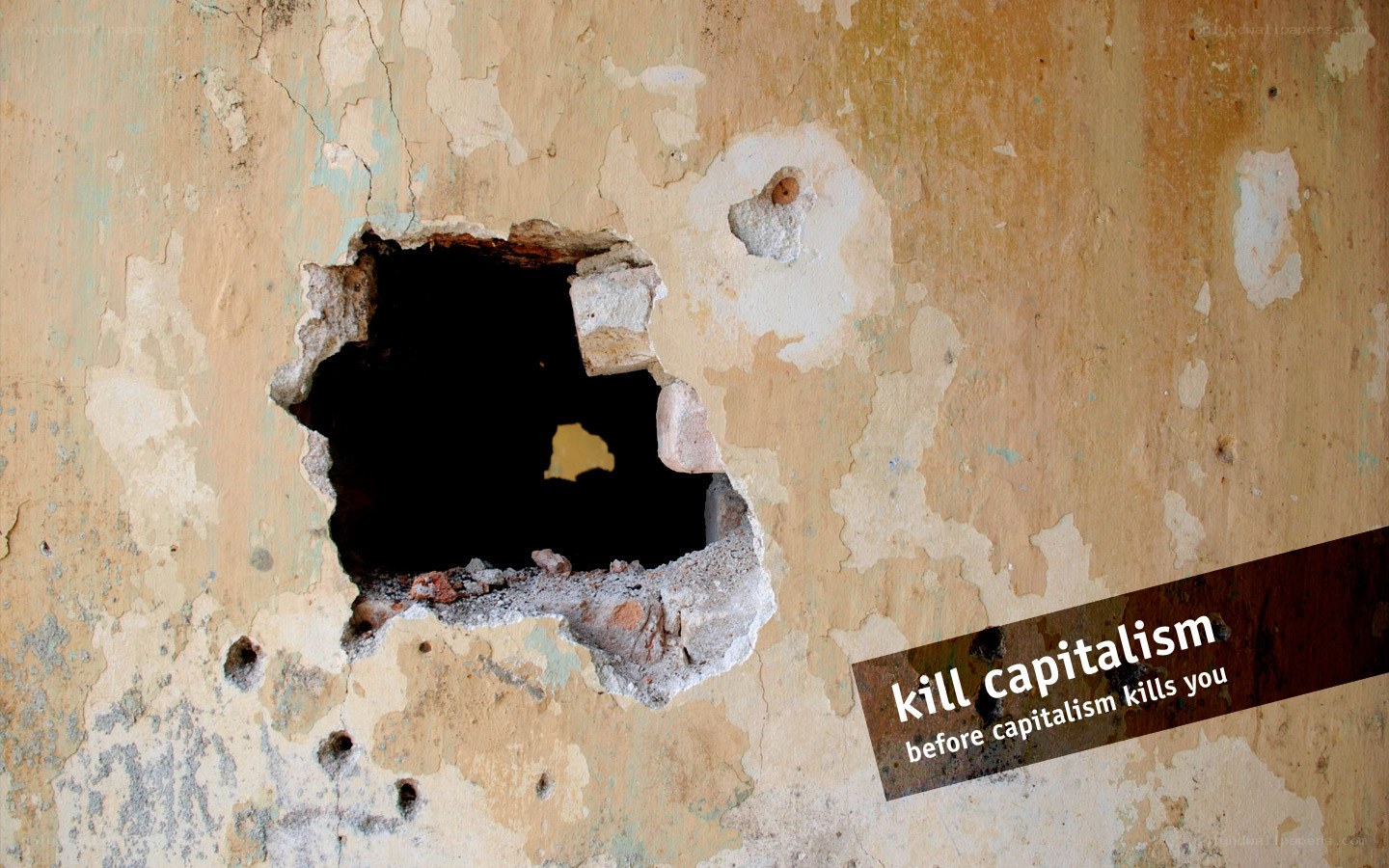 wall with bullet hole