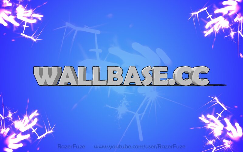 Wallbase.cc logo with sparklers