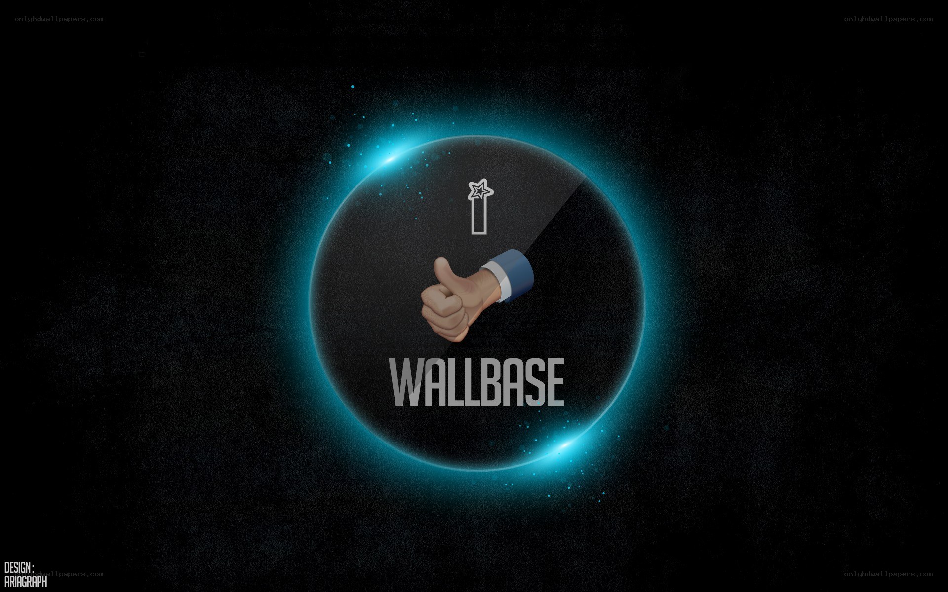 Wallbase logo with hand gesture