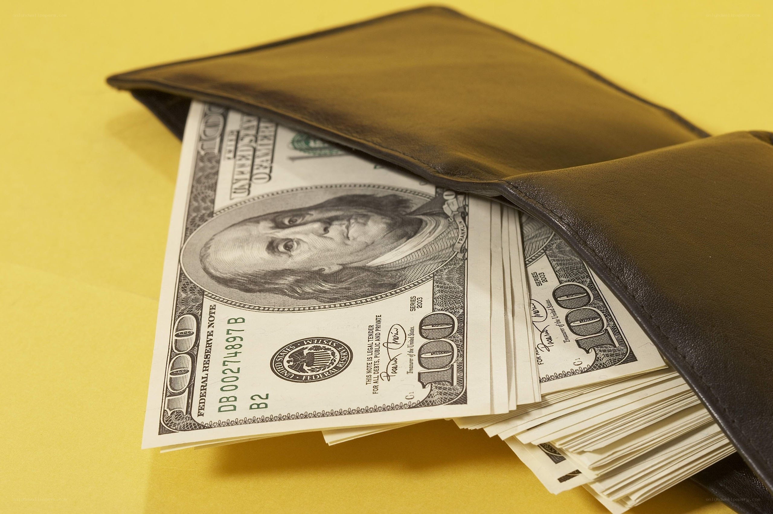 wallet with hundred dollar bills