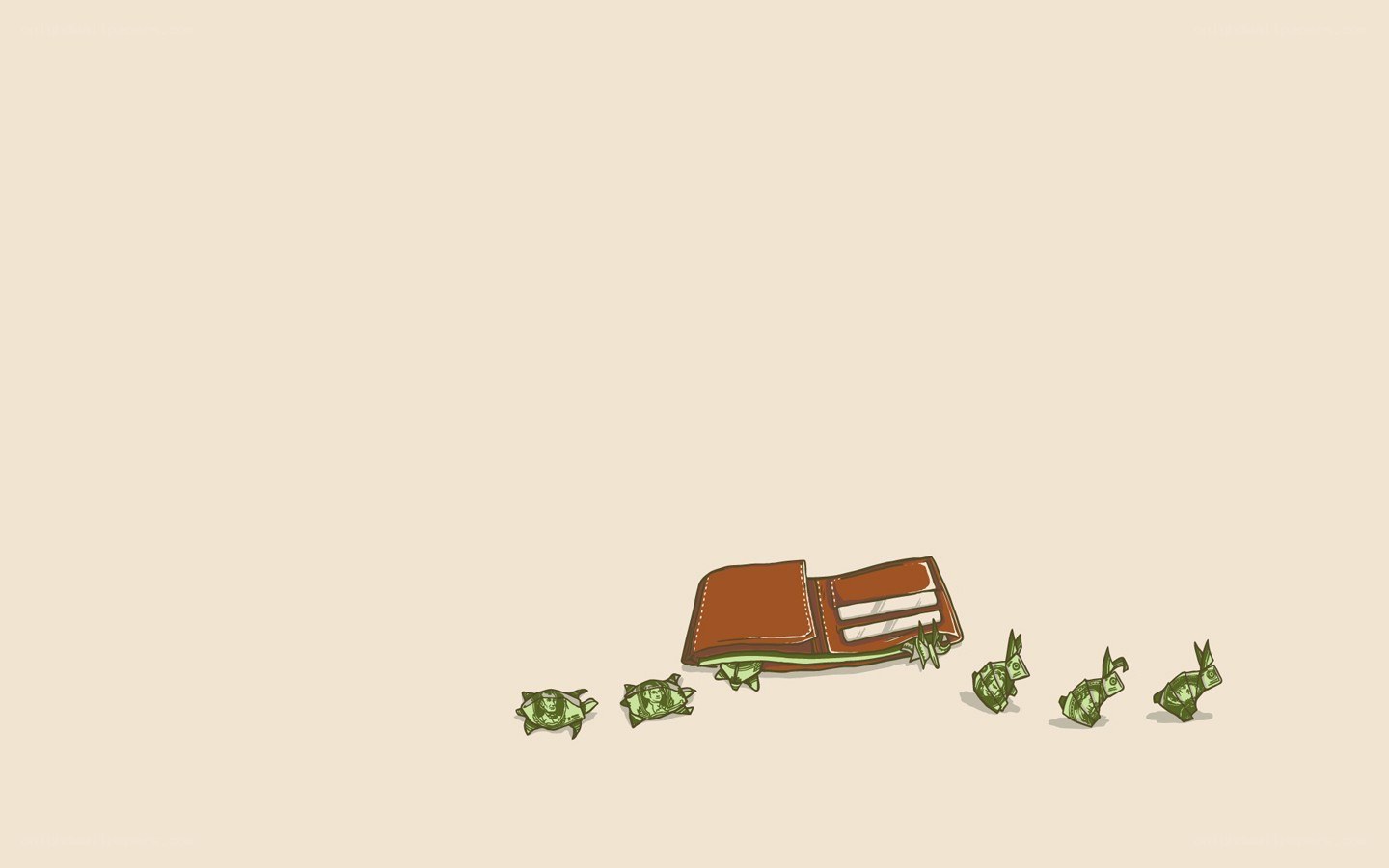 wallet with money animals