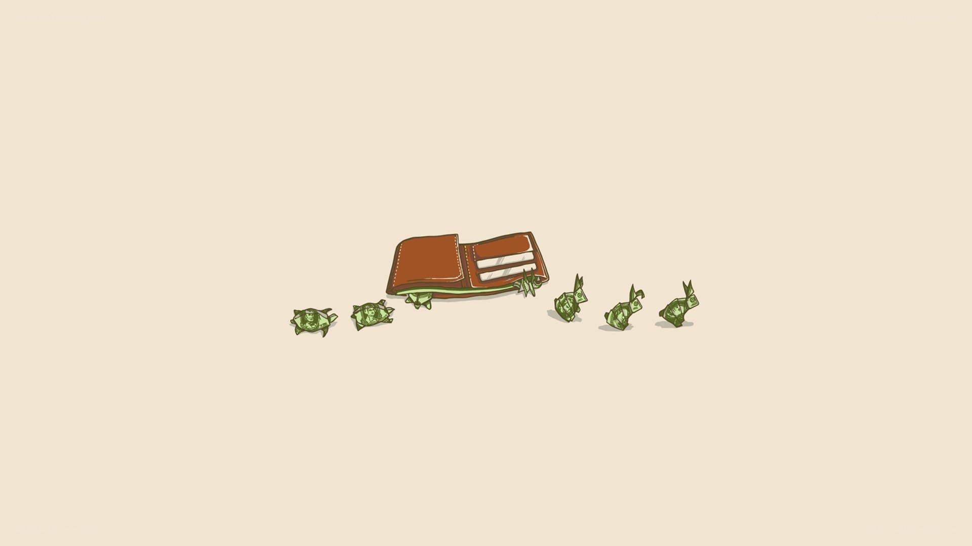 wallet with money animals