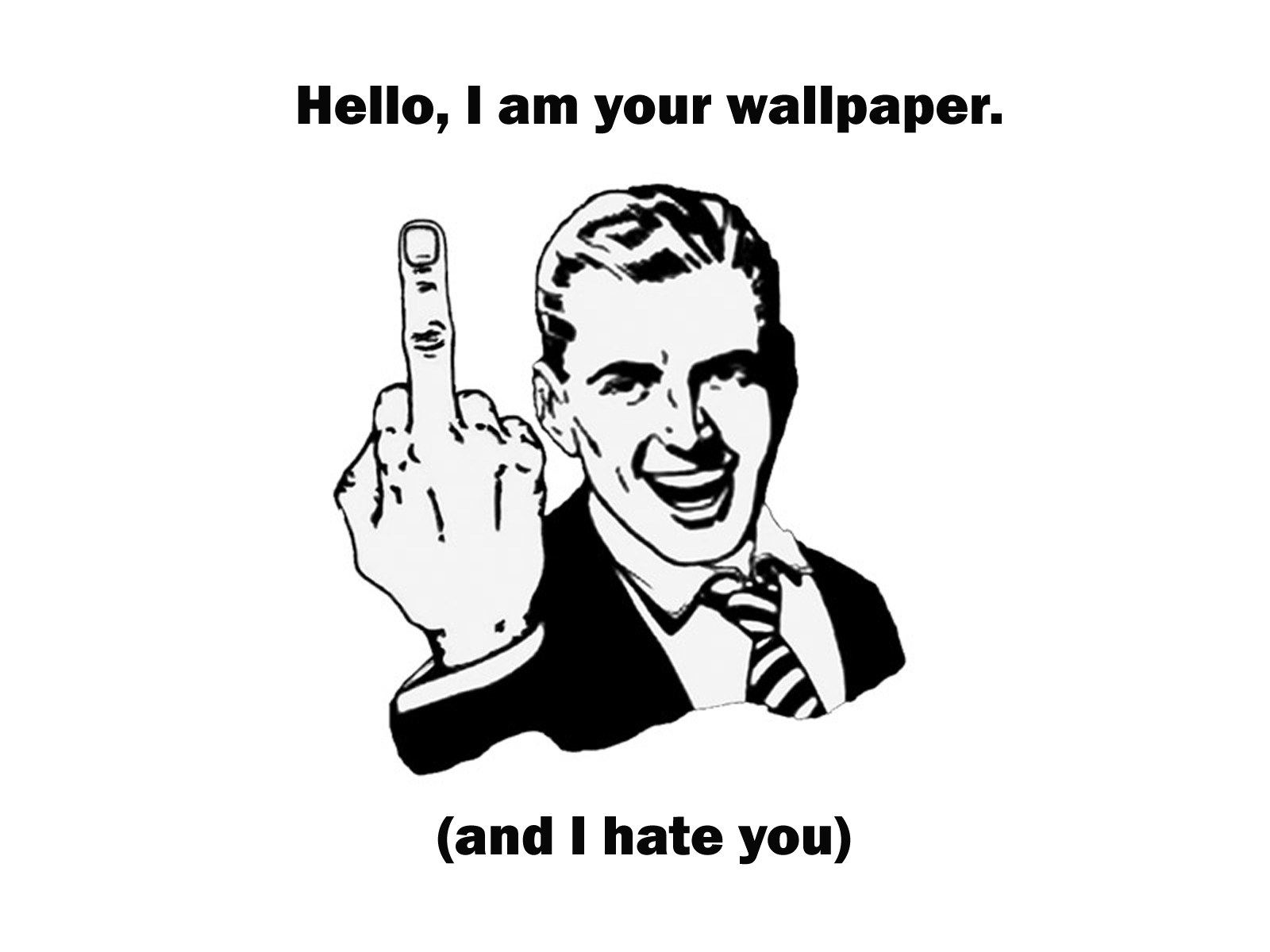 Wallpaper meme with middle finger