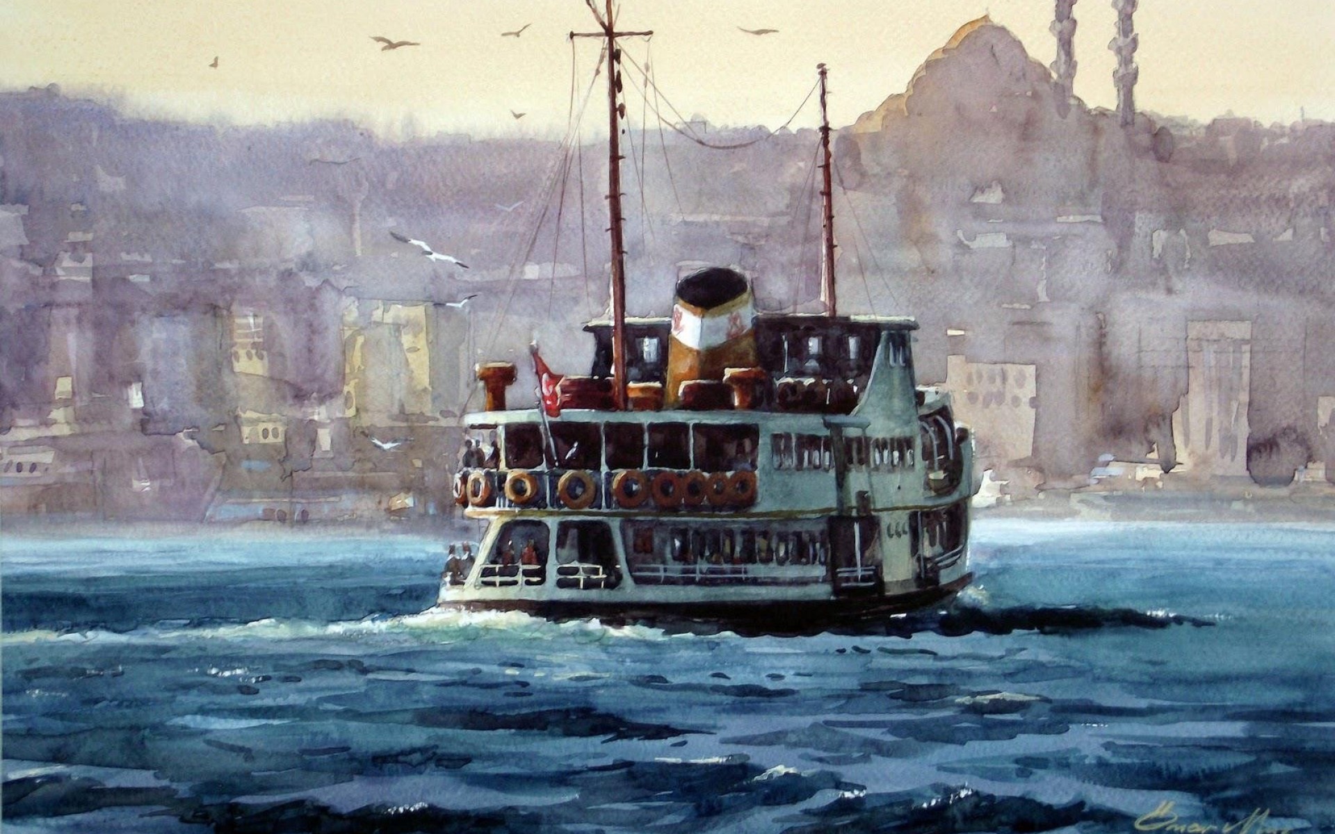 Картина пароходов. Пароход Стамбул. Пароходы в живописи. Пейзаж с пароходом. Пароход картина.