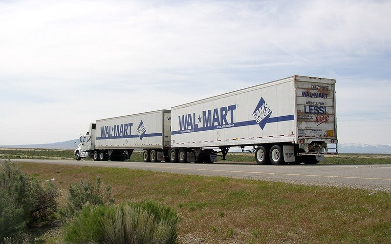 Walmart semi-truck on highway