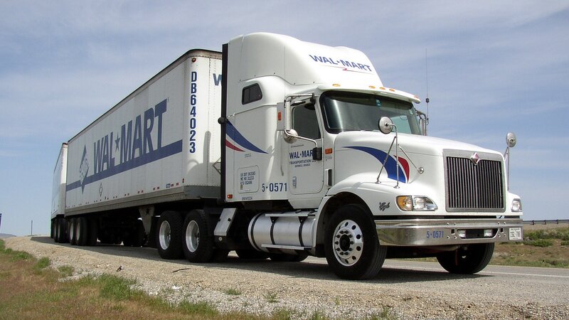 Walmart Semi-truck — White, Neutral, Afternoon, Photograph, Trailer