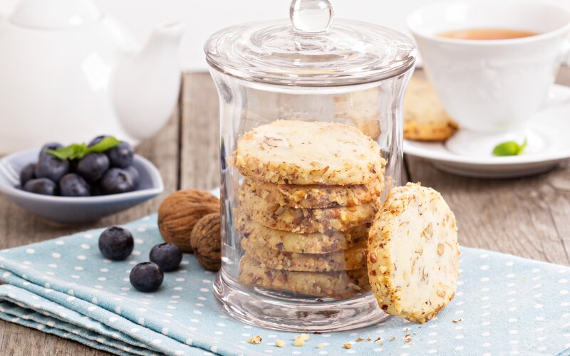 Walnut Cookies in Jar