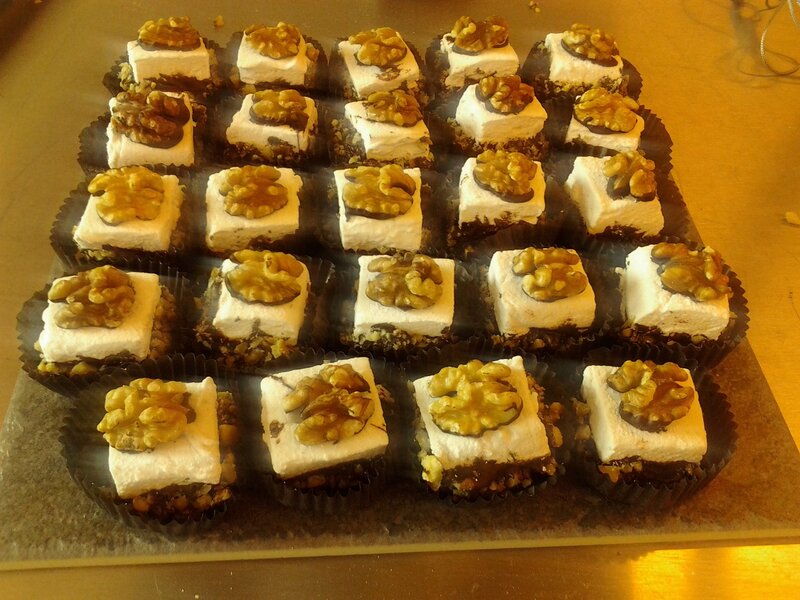 Walnut-topped Desserts
