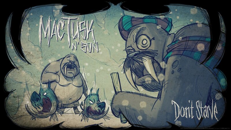Walrus Characters in Snow — Blue, Dramatic
