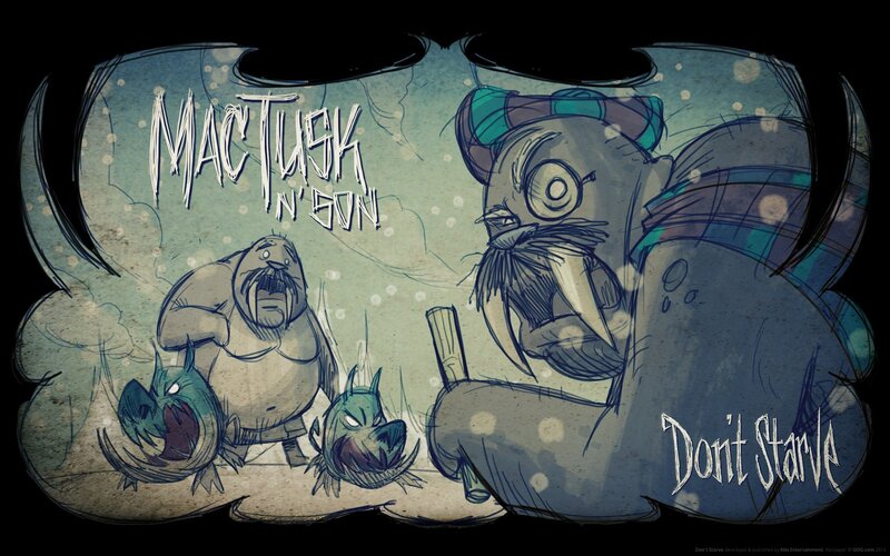 Walrus Characters in Snow — Blue