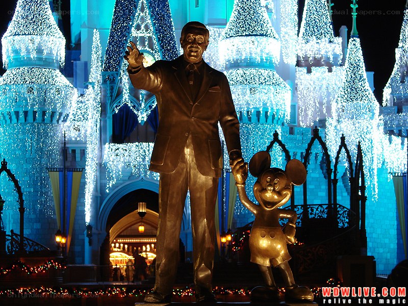 Walt Disney and Mickey Mouse statue