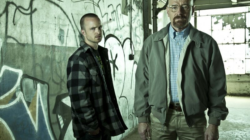 Walter White and Jesse Pinkman in an abandoned building
