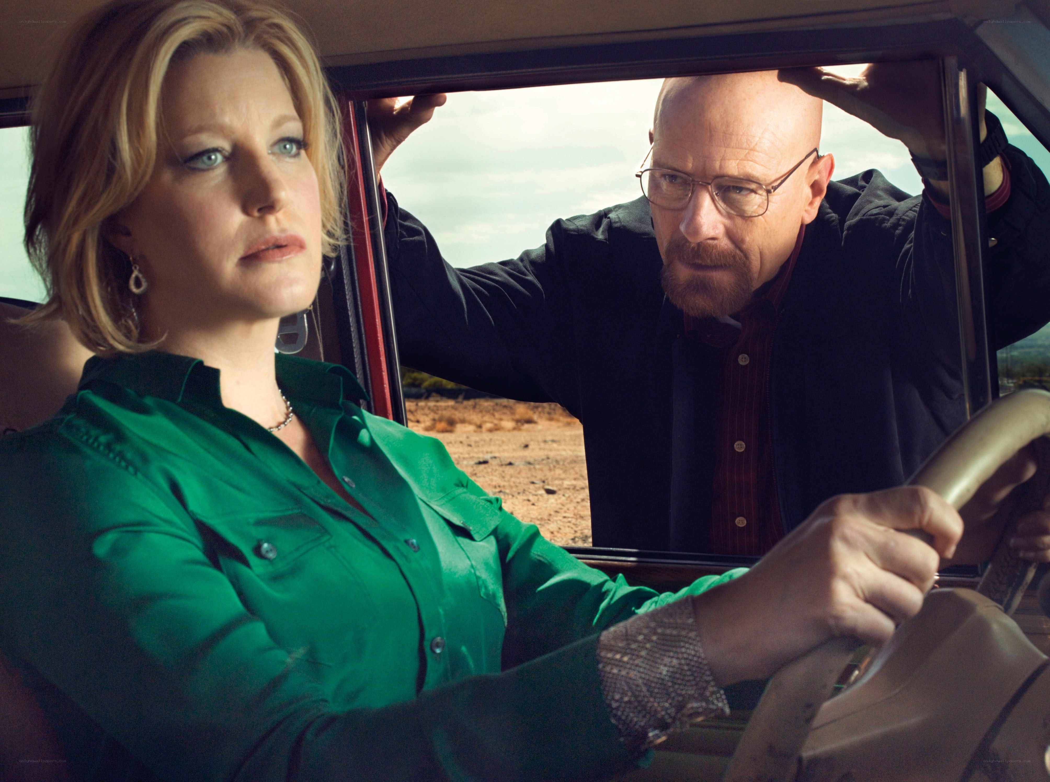Walter White at car window