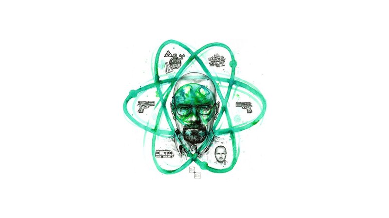 Walter White Head — Green, Dramatic
