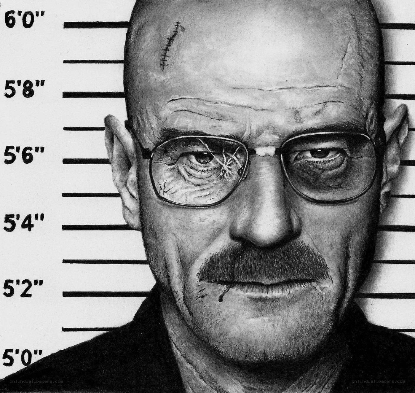 Walter White mugshot drawing