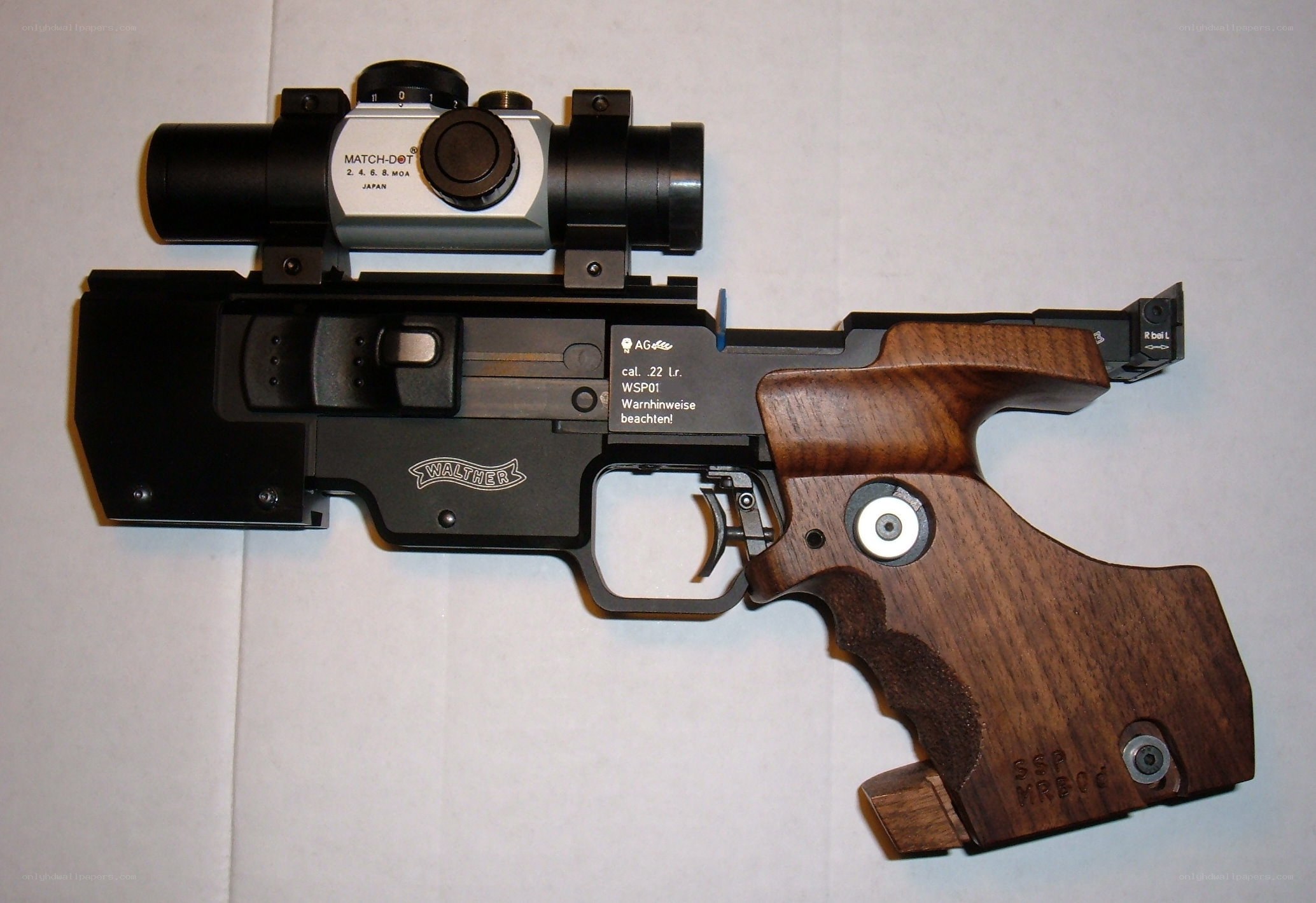 Walther air pistol with scope