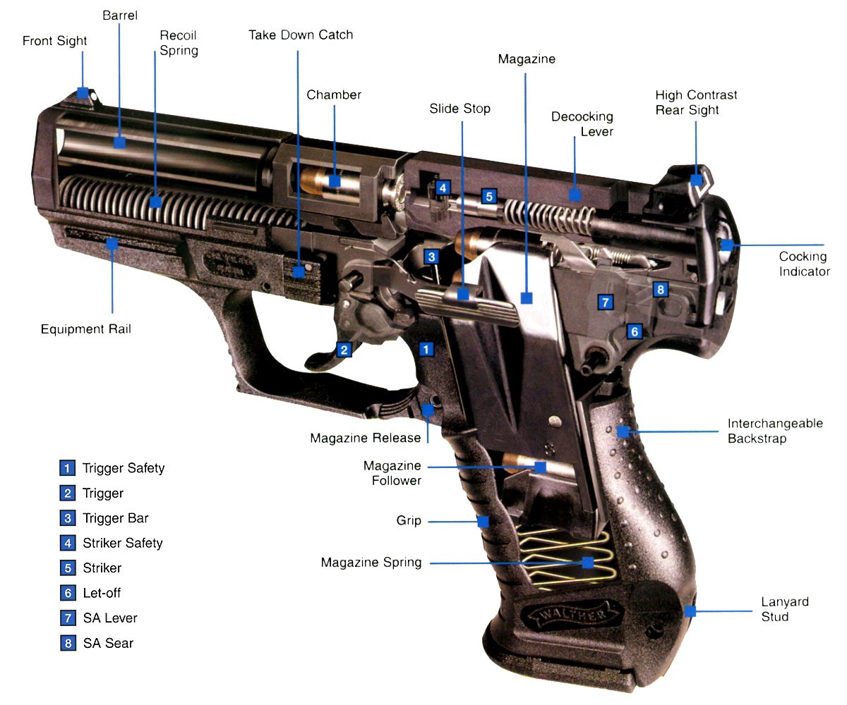 Walther P22 pistol diagram