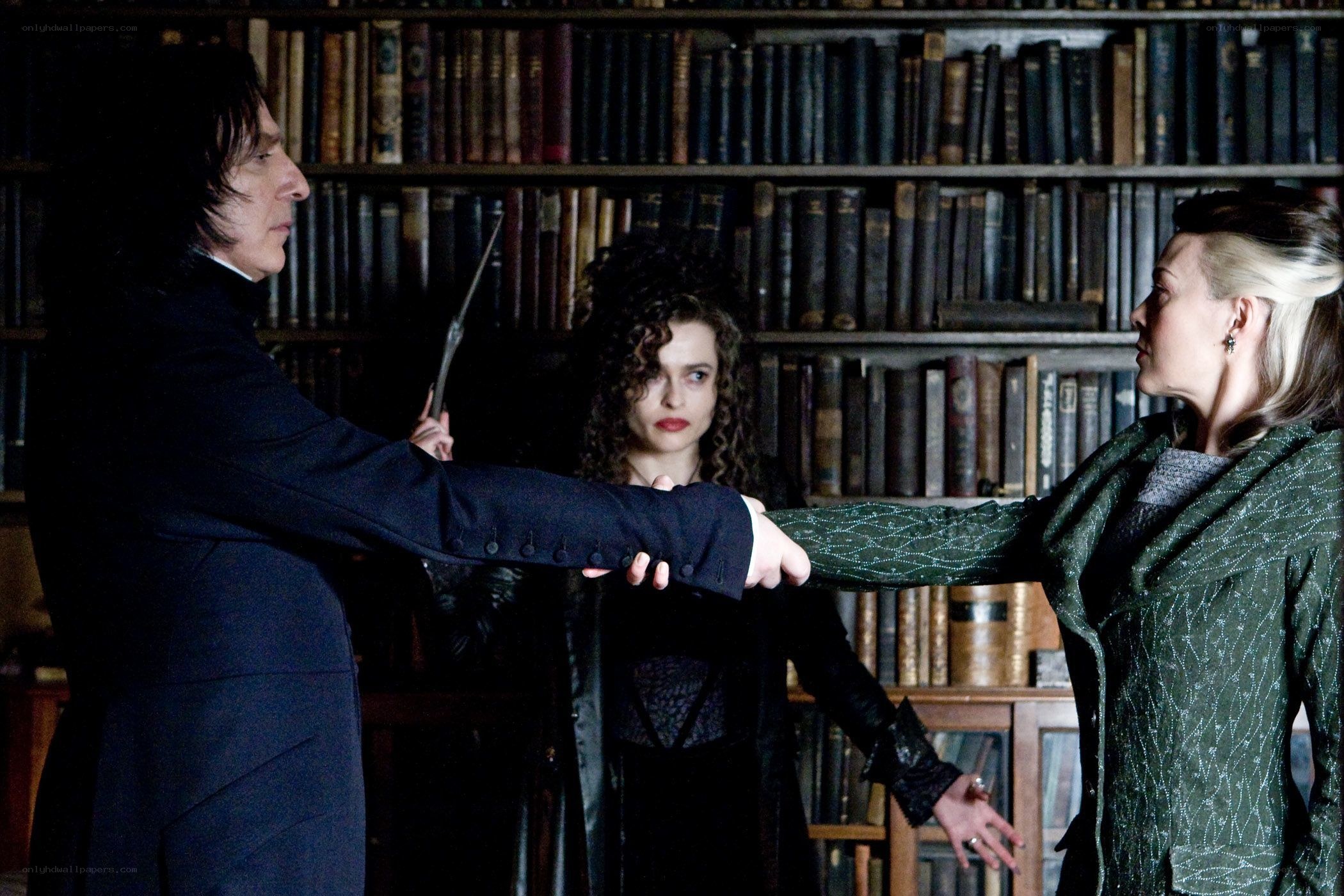 Wands pointed in library