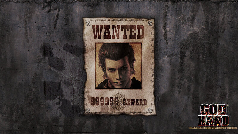 Wanted poster for God Hand character