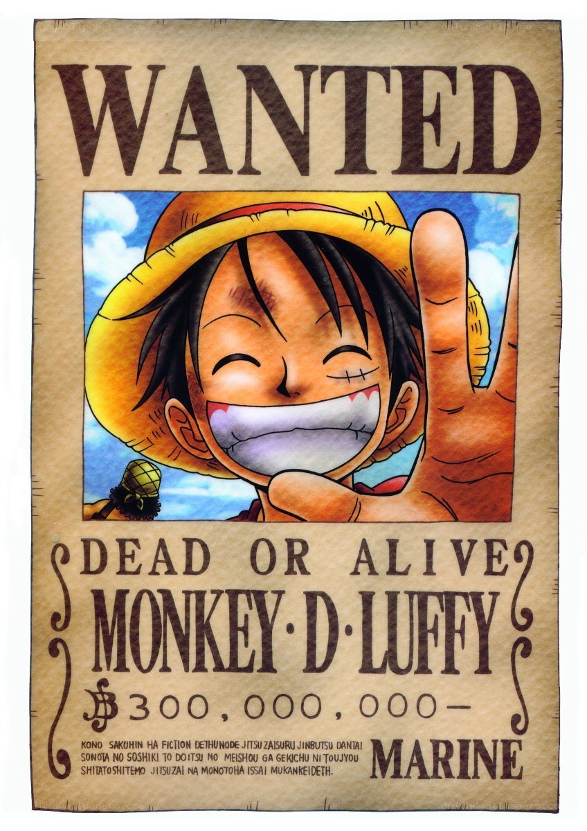 Wanted poster for Monkey D. Luffy