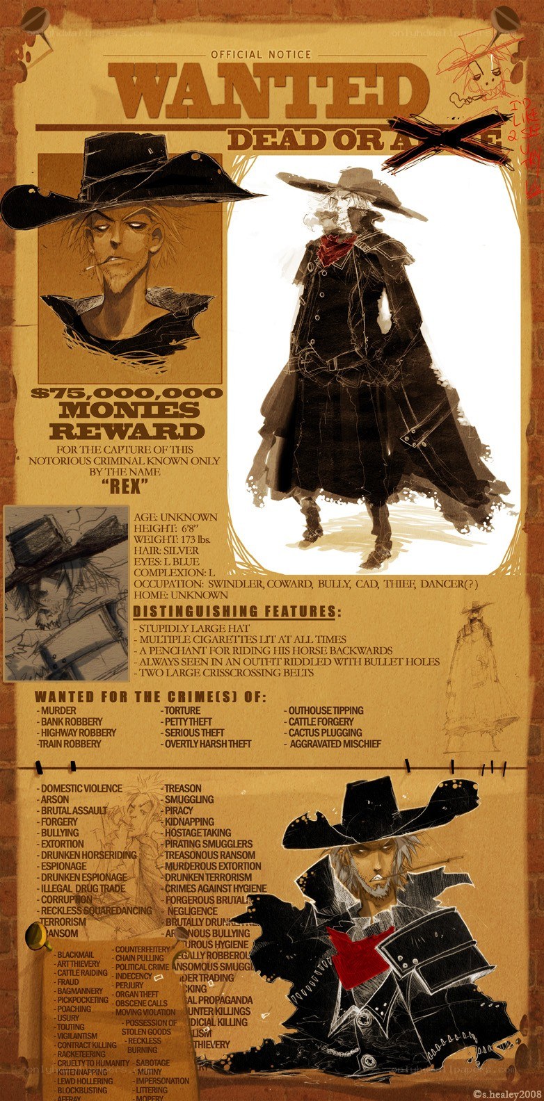 Wanted poster for Rex