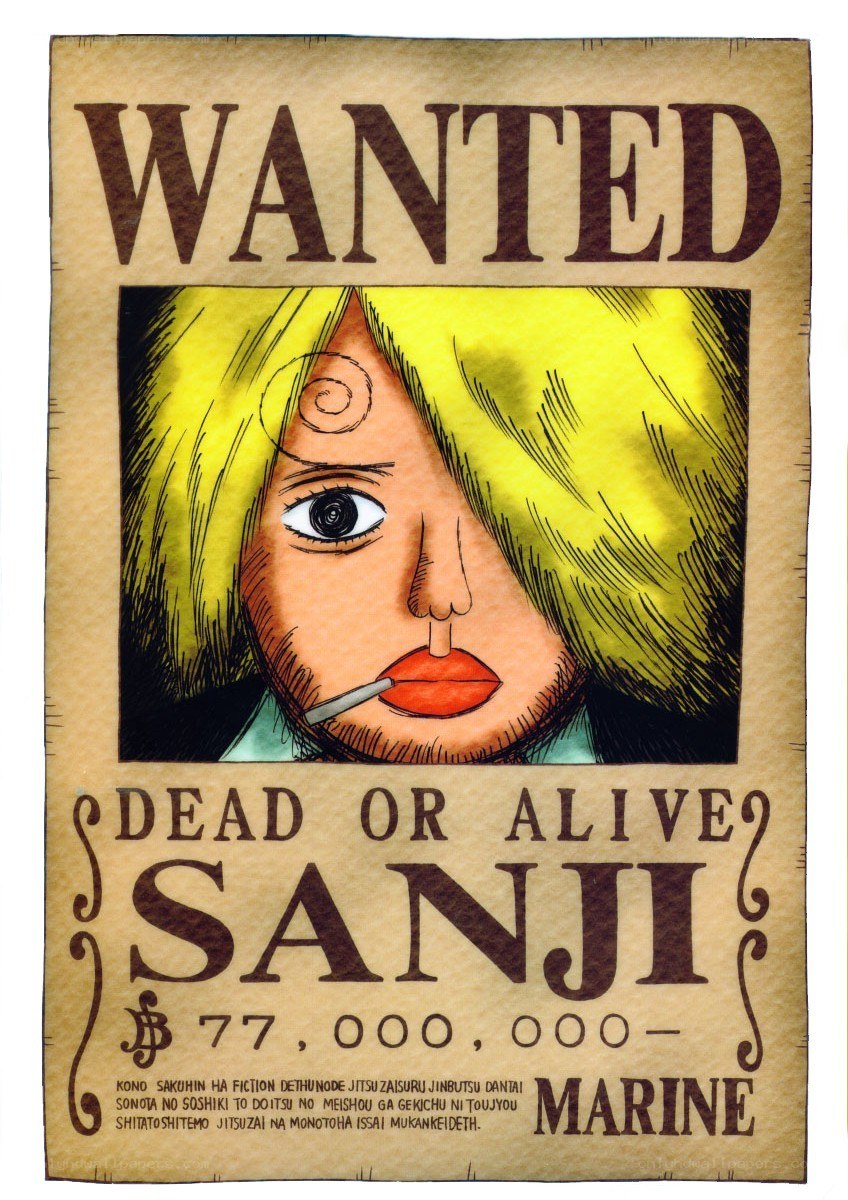 Wanted poster for Sanji