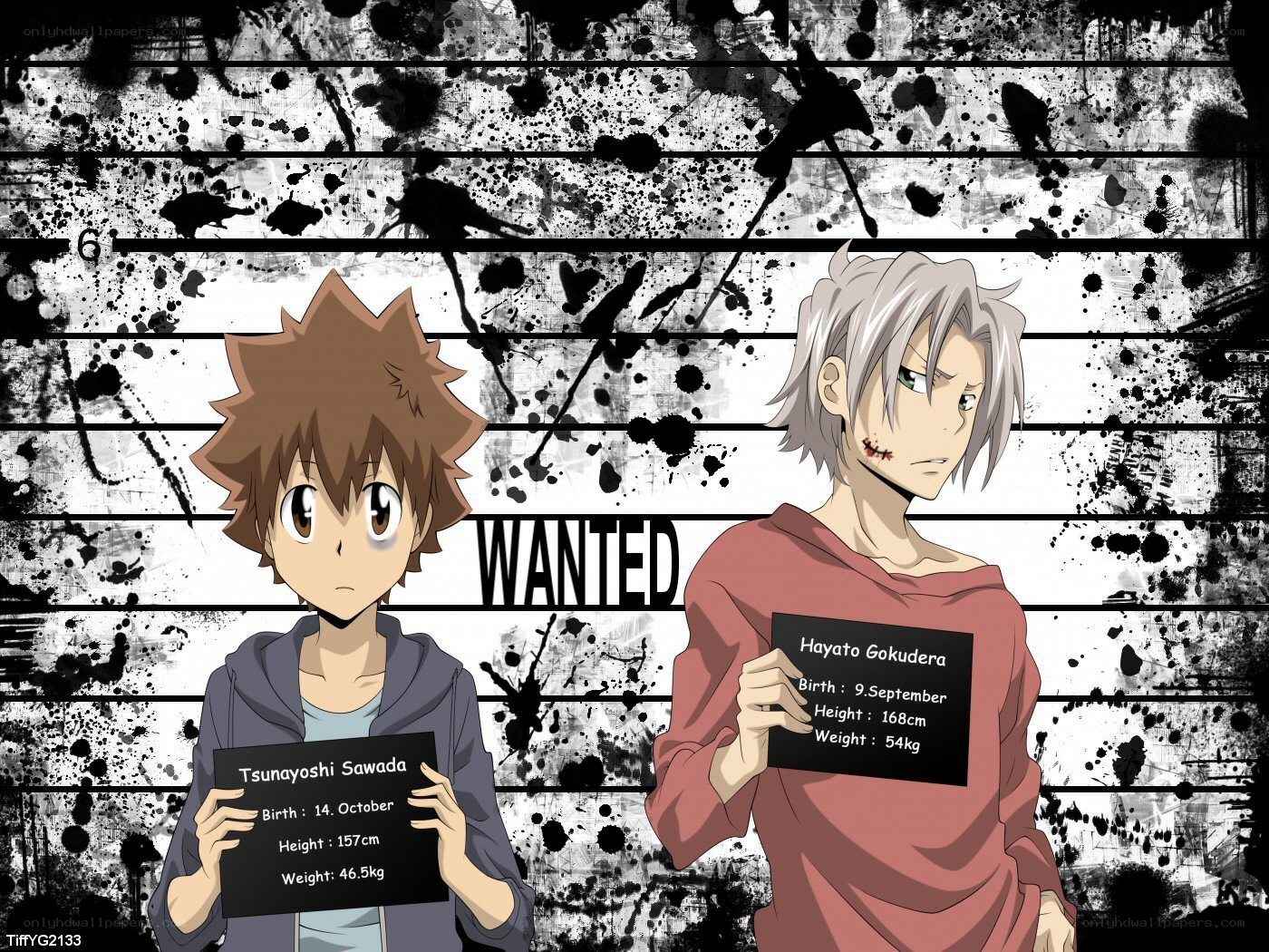 Wanted poster for two anime characters