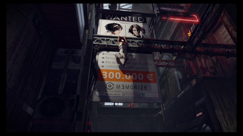 wanted poster in cyberpunk alley