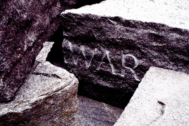 War carved into stone