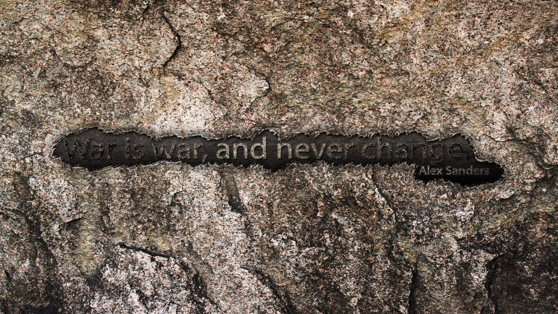 War is war quote on stone