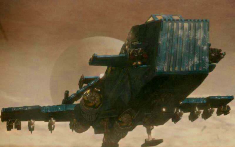 War machine in desert sky